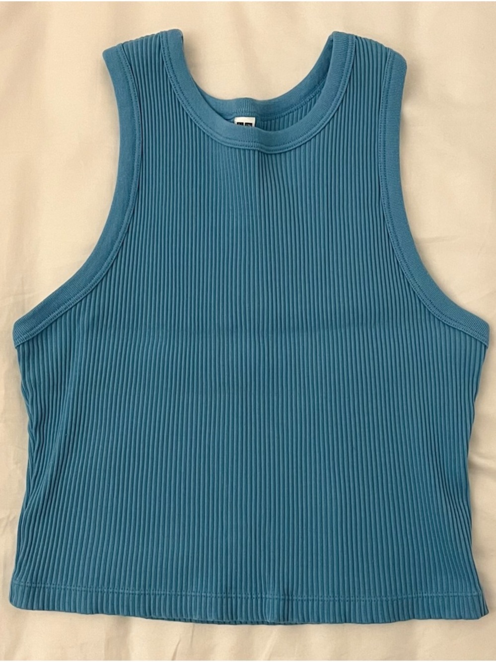 Women’s Ribbed Tank Top - Blue - Picture 1 of 1